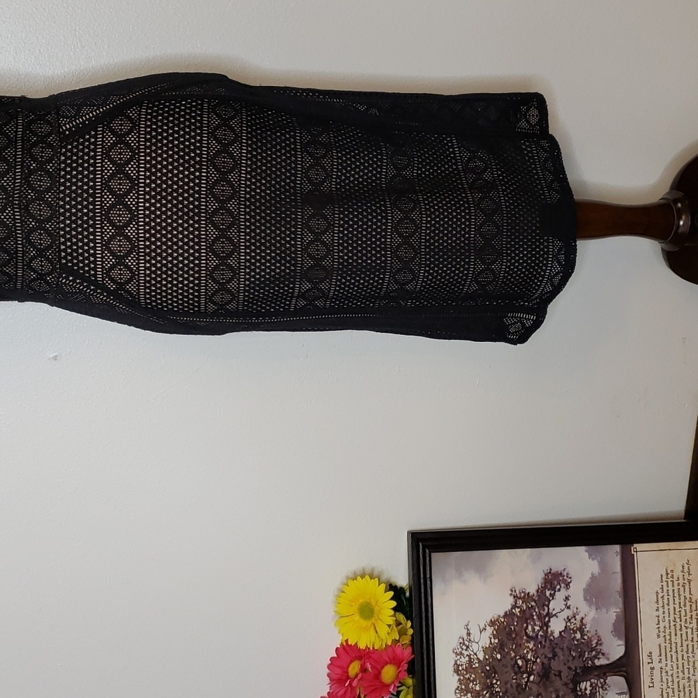 BCBG MaxAzria Dena Lace Dress Black Style #UCE63O06 Celeb Style Luxury Nude - Picture 10 of 14